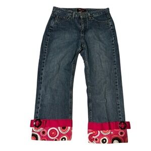 Vintage Y2K Lee Riveted Ultimate Women Jeans Denim Straight Leg Capri 90s